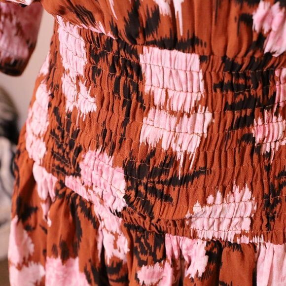 Ganni Georgette Floral Mini Dress Sz 2 - Picture 6 of 6